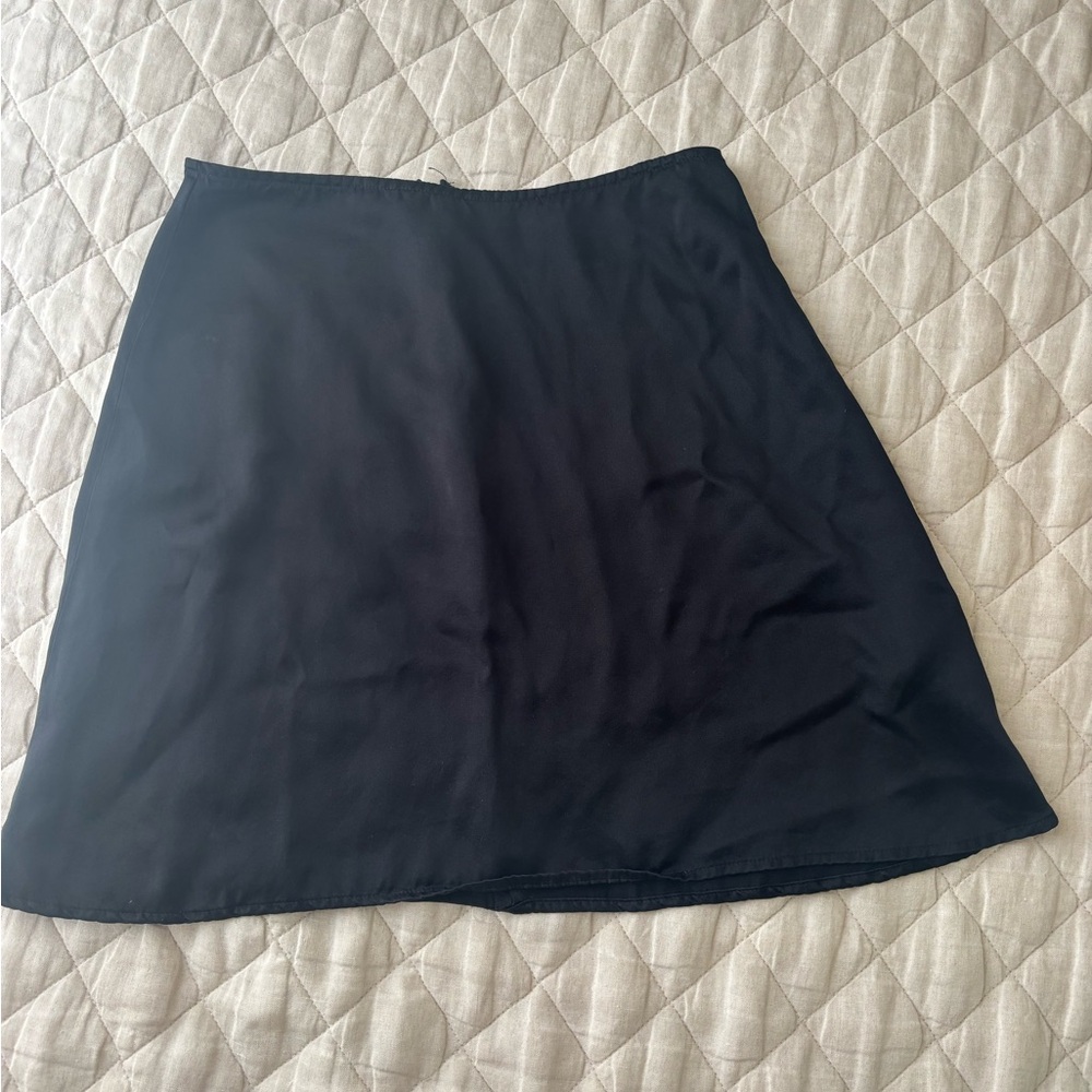 Reformation Black Silk Mini Skirt